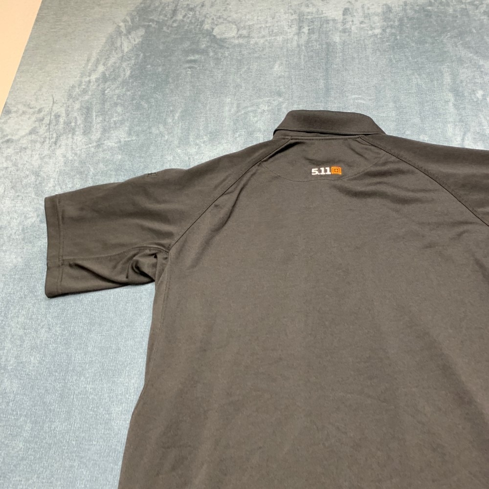 5.11 Tactical Arlo Polo Shirt Mens L Black Dark Wash Raglan Sleeve Tennis Golf - Picture 14 of 15